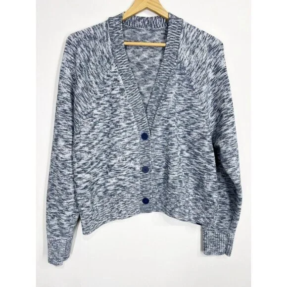 Lululemon Boxy Cotton-Blend Cardigan Night Sea / True Navy / Black / Iron Blue - Picture 3 of 10